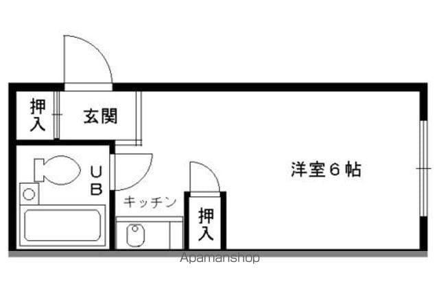 シャトレ花園(1K/4階)の間取り写真