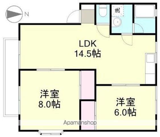 ロイヤルハイネス A(2LDK/1階)の間取り写真
