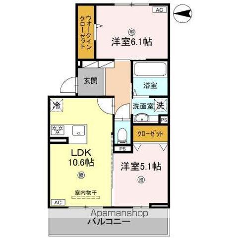 UTATA(2LDK/2階)の間取り写真