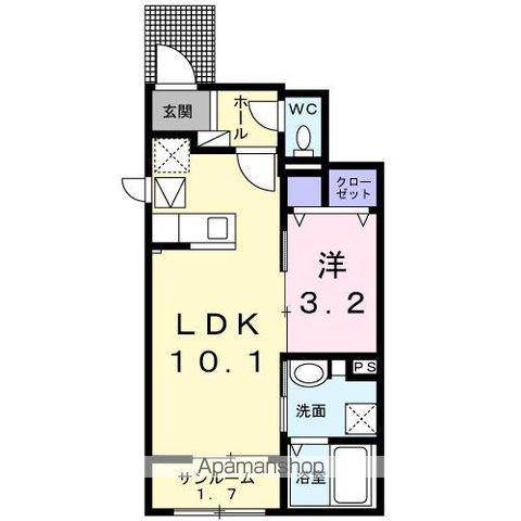 アリストコート(1LDK/1階)の間取り写真