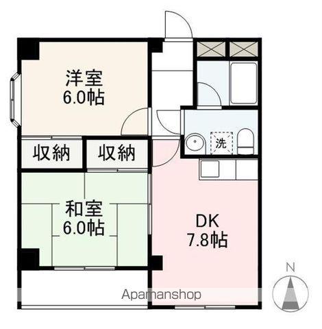プレアール香西(2DK/2階)の間取り写真