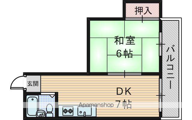 南海三国ビル(1DK/3階)の間取り写真