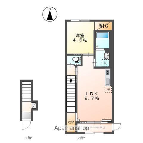 ニュークラリス(1LDK/2階)の間取り写真