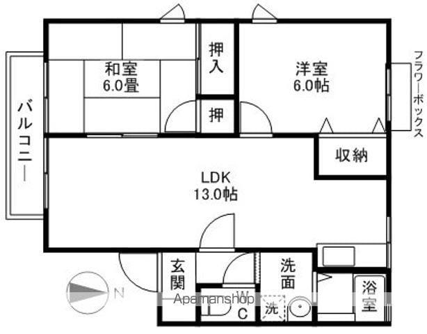 コート・ファミールA・B(2LDK/2階)の間取り写真