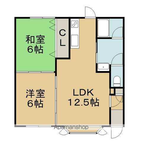 パルファム(2LDK/1階)の間取り写真