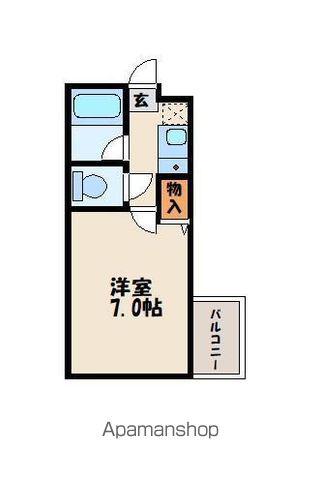 スカイライフ鎧坂(1K/2階)の間取り写真