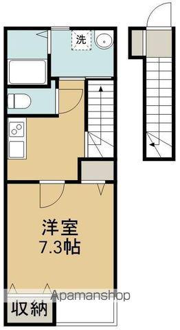 BAU若林(1K/2階)の間取り写真