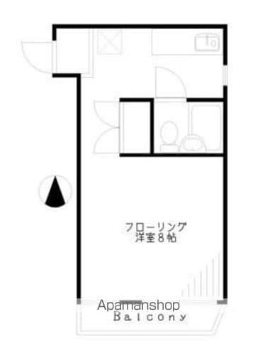 ポイントU1(ワンルーム/1階)の間取り写真