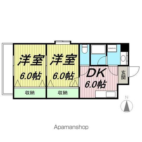 レジデンス27番館(2DK/6階)の間取り写真