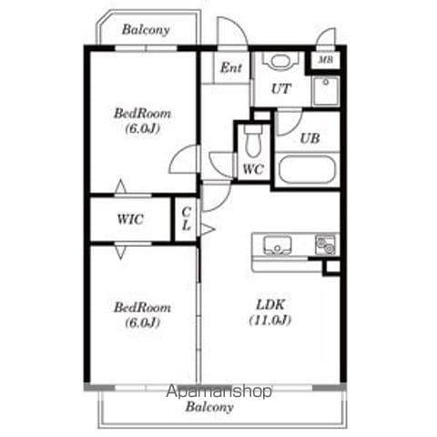 グラン本郷(2LDK/3階)の間取り写真