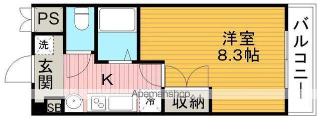 シャンヴェルジェ豊中Ⅰ(1K/1階)の間取り写真