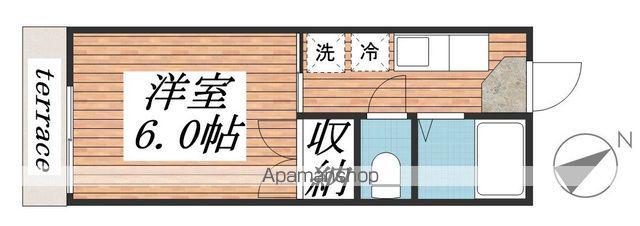 コスギハイツⅠ(1K/1階)の間取り写真