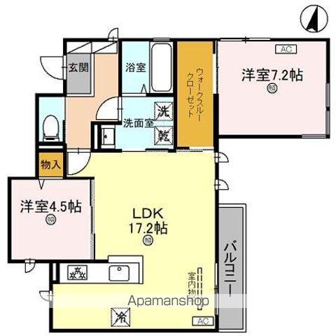 D-ROOM和歌山黒田Ⅱ(2LDK/2階)の間取り写真