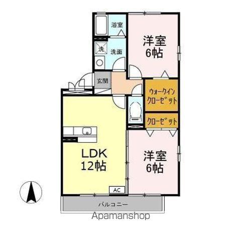 ヴィラ・ローザ(2LDK/2階)の間取り写真