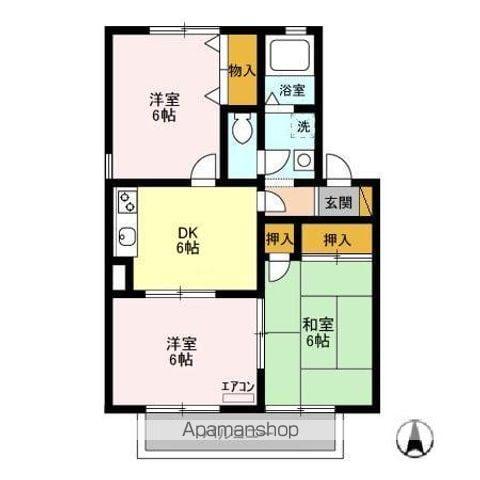 パークメゾンB(3DK/1階)の間取り写真