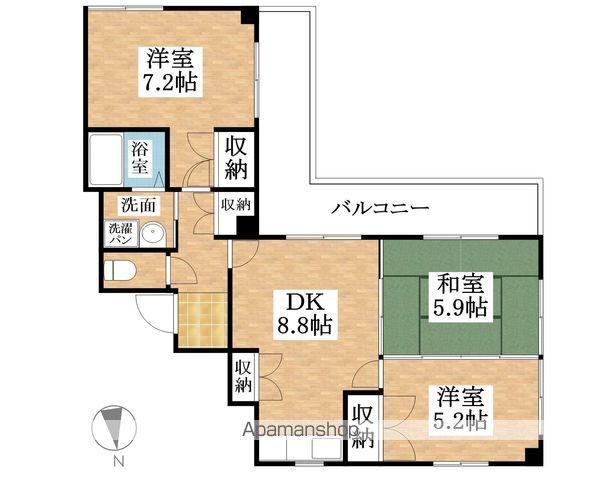 ル・フワイエ福本(3DK/4階)の間取り写真