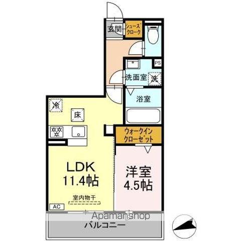 D-HILLS佐藤III(1LDK/1階)の間取り写真
