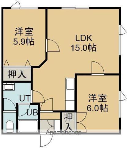 ロイヤルパレス(2LDK/1階)の間取り写真