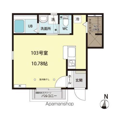 GLANZ(ワンルーム/1階)の間取り写真