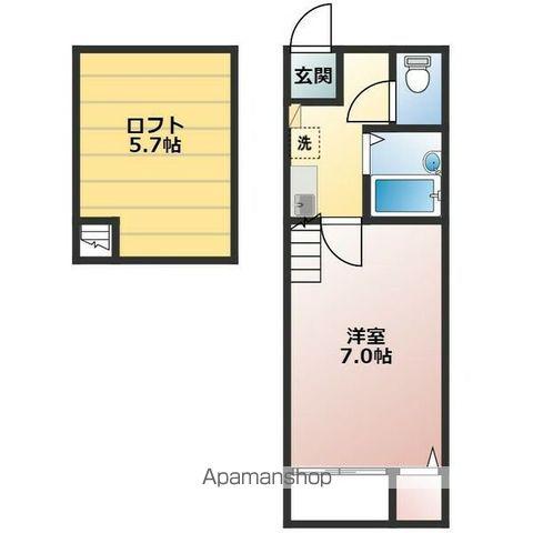 ヴィラ百人町(1K/1階)の間取り写真