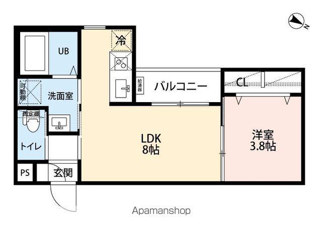 LUCIENTE 藤が丘(1LDK/2階)の間取り写真