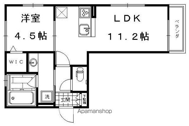 大喜清明館一号館・二号館(1LDK/1階)の間取り写真