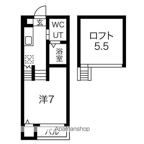 エスパス・リブレ(1K/1階)の間取り写真