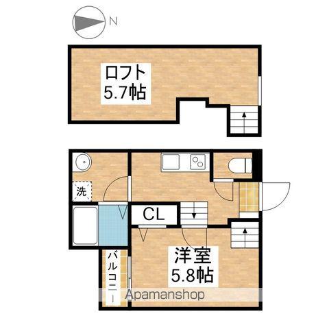 CREO吹上(1K/2階)の間取り写真