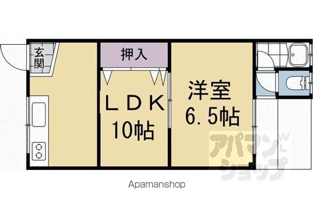 大手コーポ(1LDK/3階)の間取り写真