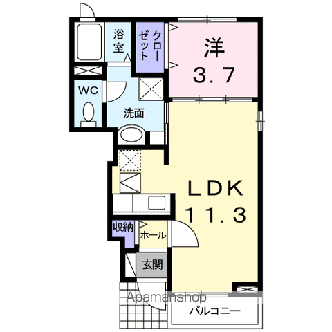 シトロンフィオーレⅡ(1LDK/1階)の間取り写真