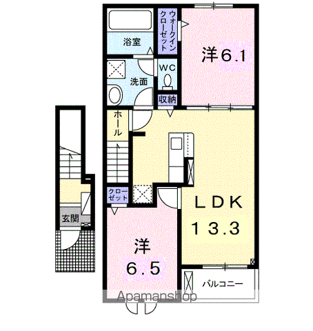 エーデルガーデンⅢ(2LDK/2階)の間取り写真