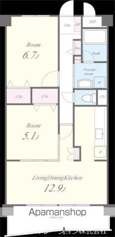 リヴィエール(2LDK/3階)の間取り写真