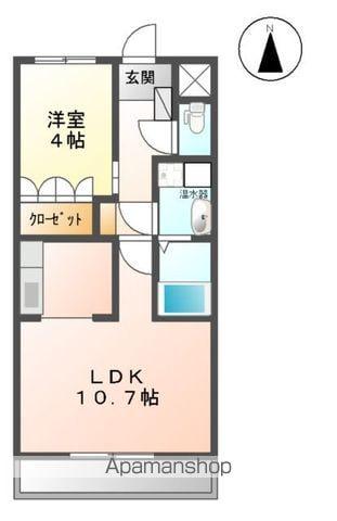 アシューレ成沢(1LDK/2階)の間取り写真