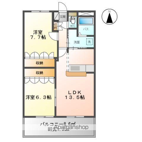 プロニティ21(2LDK/2階)の間取り写真