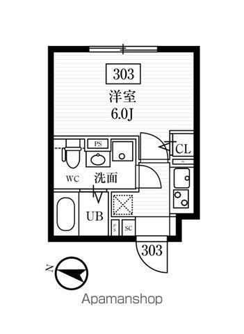 エルファーロ赤塚(1K/3階)の間取り写真