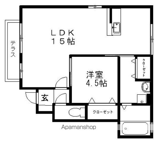 エトワールしゅりⅡ(1LDK/1階)の間取り写真