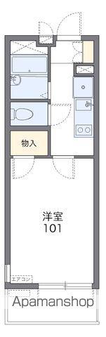 レオパレス郡元Ⅱ(1K/3階)の間取り写真