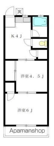 ポプラ館(2K/2階)の間取り写真