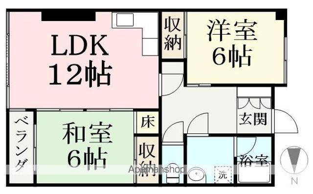 フリーデン西開発(2LDK/2階)の間取り写真