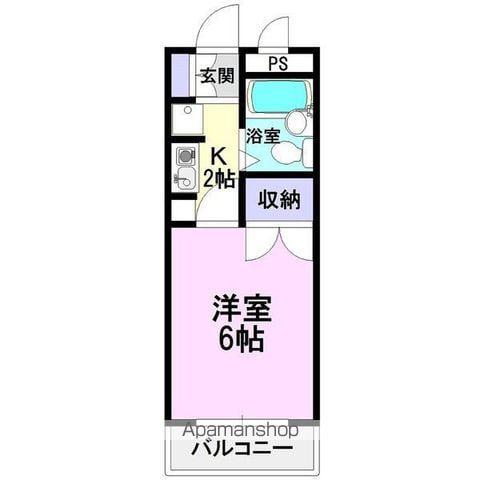 ヒルズ喜多山(1K/4階)の間取り写真