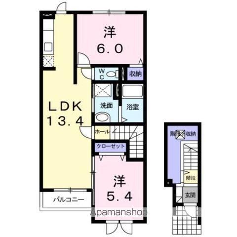 メゾンKT6号館(2LDK/2階)の間取り写真