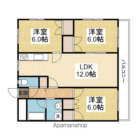 タマリスク内宮(3LDK/1階)の間取り写真