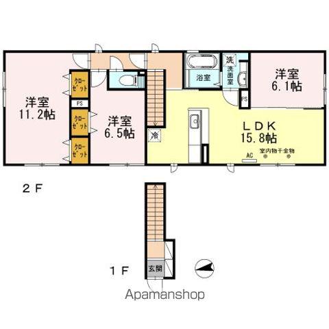 ウィットエヌ(3LDK/2階)の間取り写真