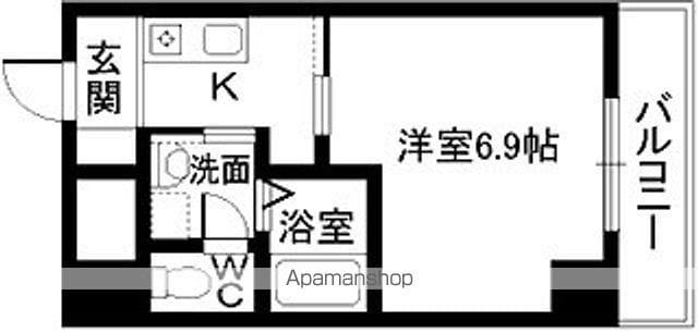 エトワール瓦町(1K/2階)の間取り写真