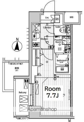 メイクス新栄(1K/2階)の間取り写真