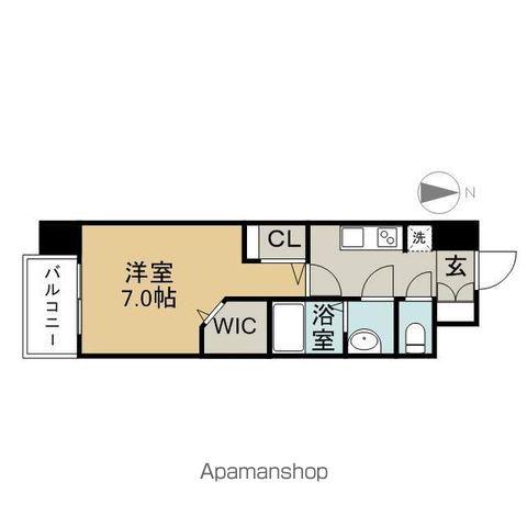 パルティール黒川本通(1K/2階)の間取り写真