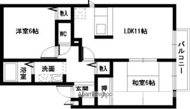 ハイツアロッジオ(2LDK/2階)の間取り写真