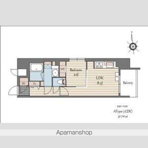 S-RESIDENCE天満橋AR(1LDK/4階)の間取り写真