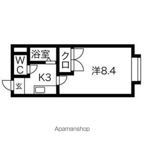 コアS18(1K/4階)の間取り写真