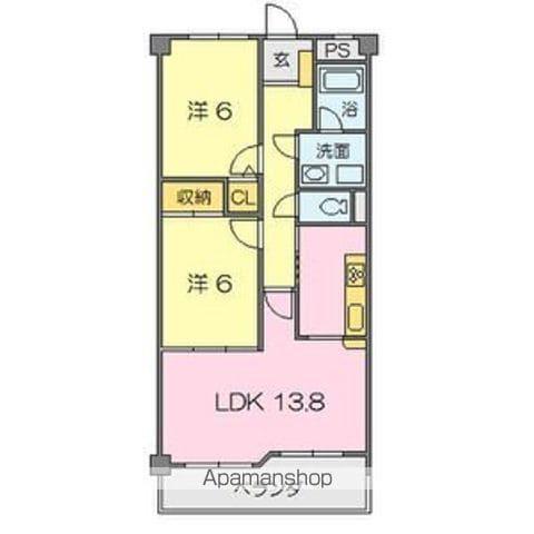 ブリランテ(2LDK/4階)の間取り写真